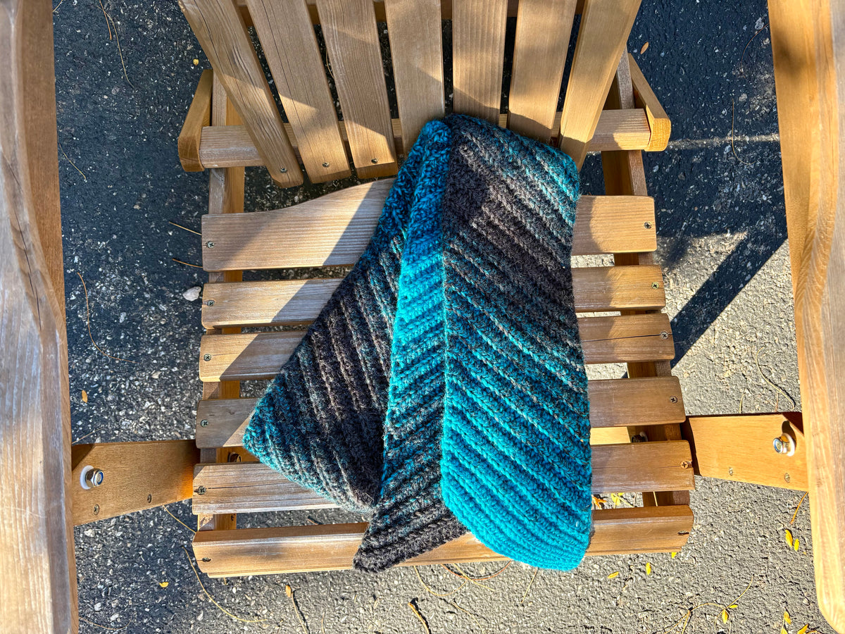 Diagonal Crochet Ombre Scarf