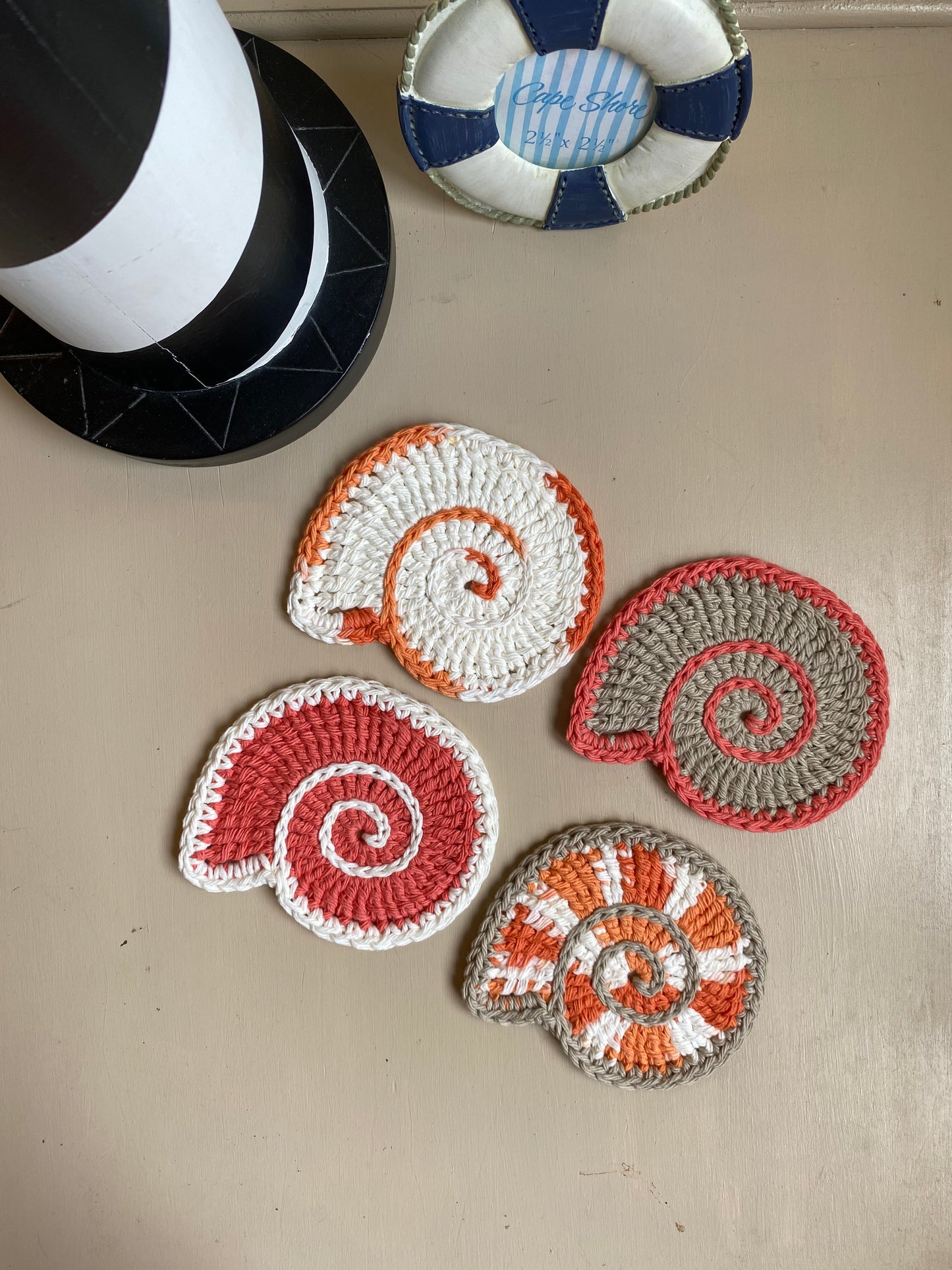 Seashell Crochet Coasters
