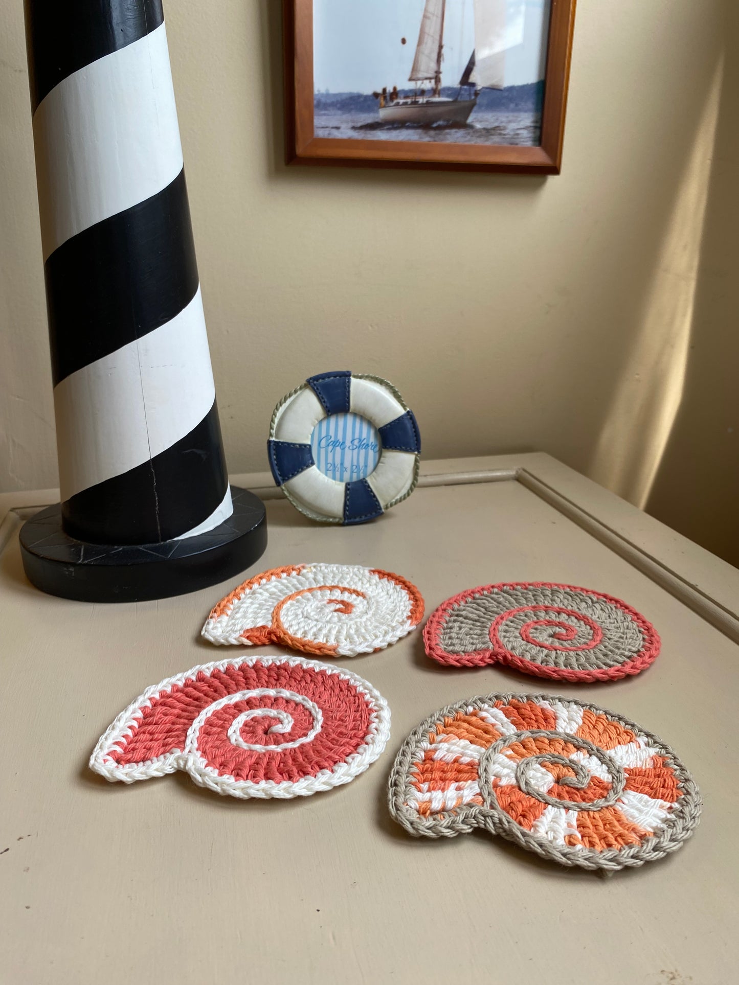 Seashell Crochet Coasters