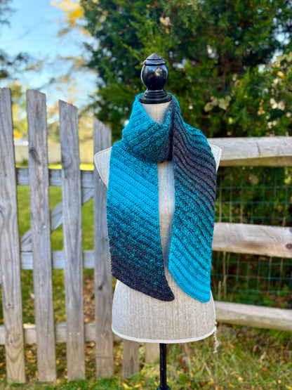 Diagonal Crochet Ombre Scarf