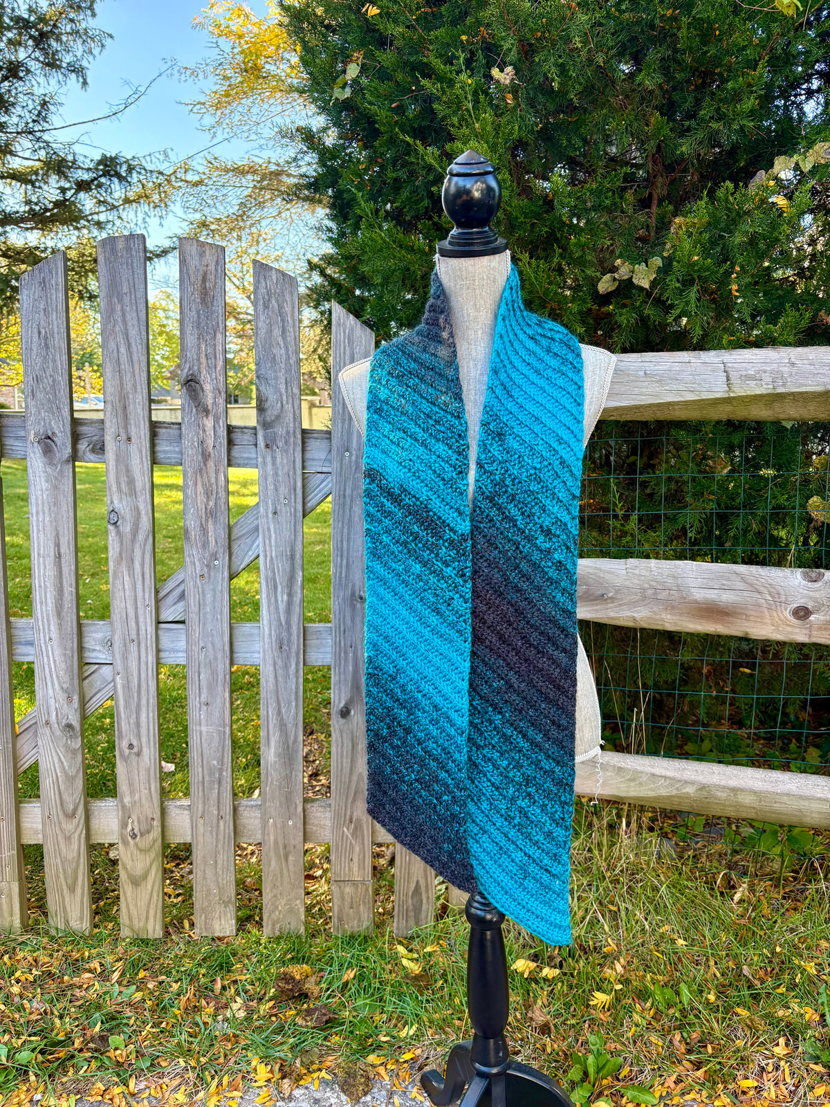 Diagonal Crochet Ombre Scarf