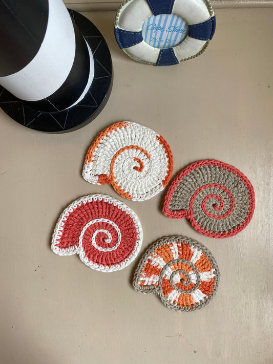 Seashell Crochet Coasters
