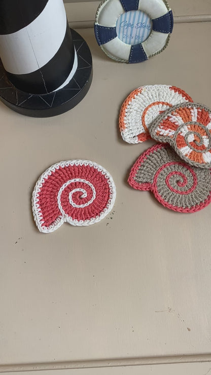 Seashell Crochet Coasters