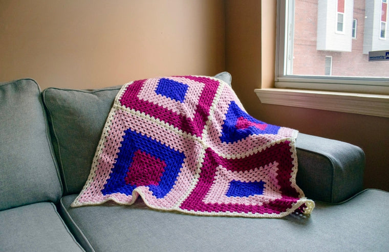 Customizable Minimalist Granny Square Baby Blanket