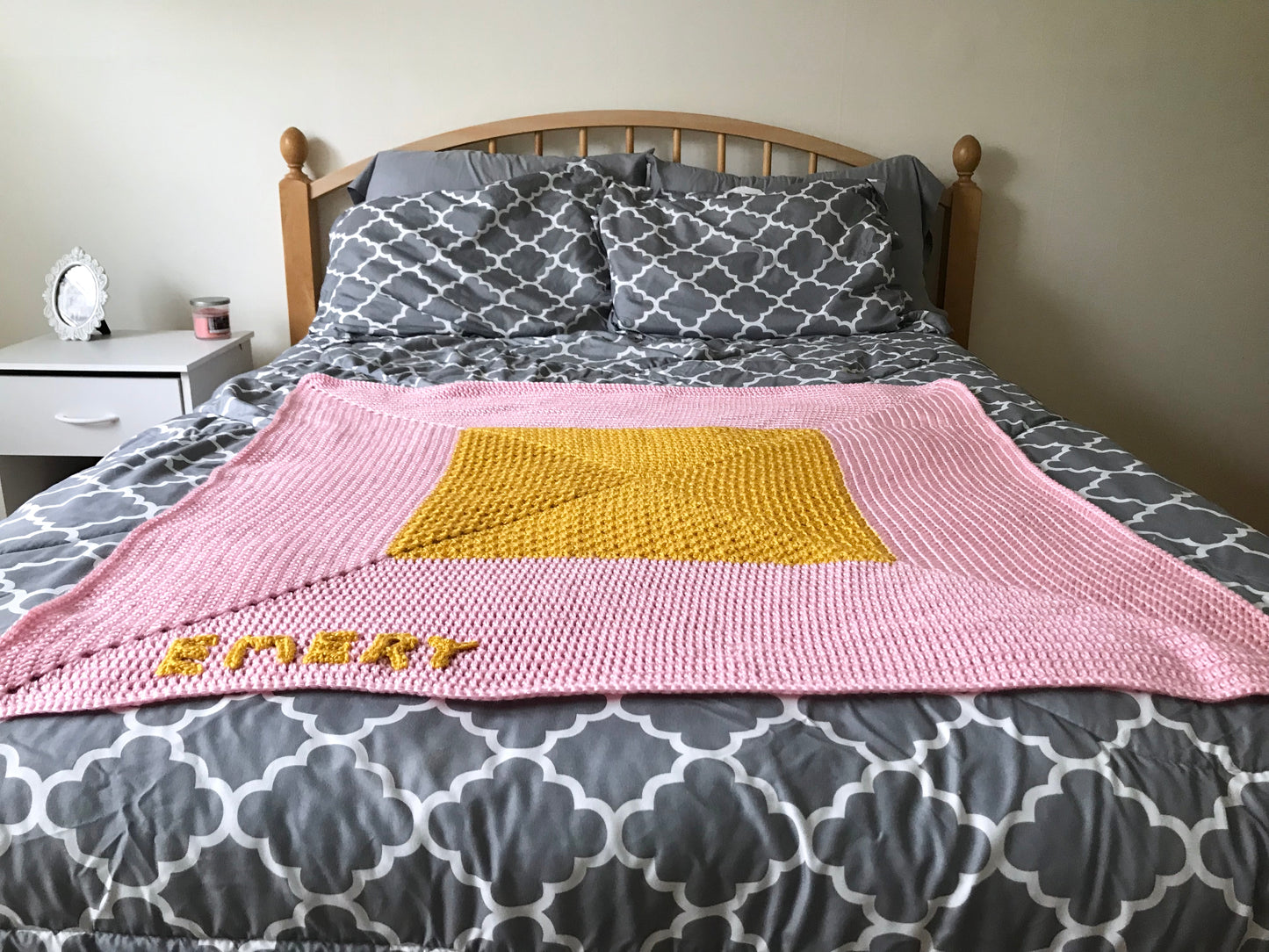 Modern Customizable Granny Baby Blanket with Optional Name