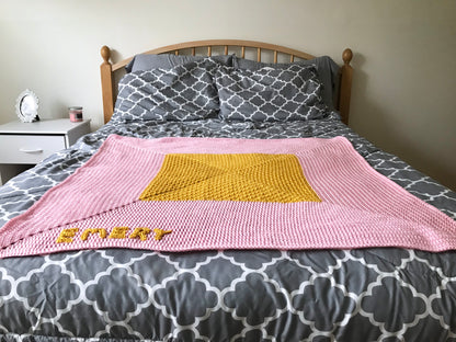 Modern Customizable Granny Baby Blanket with Optional Name